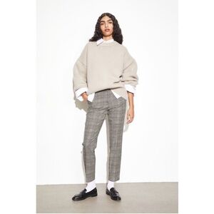 H&M Straight leg Plaid Dress Pants in Black & Brown Size 4